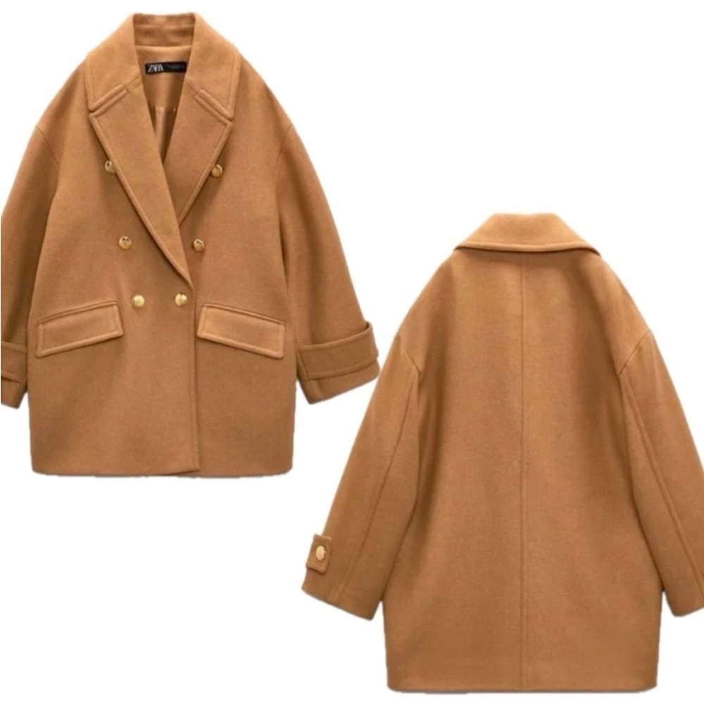Double-Breasted Tan Coat